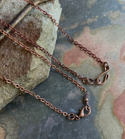 SOLDERED/CLOSED Antiqued Copper Chain, Antiqued copper plated Cable Chain, Choose the Length and Style, Chain for the Pendant Necklace.