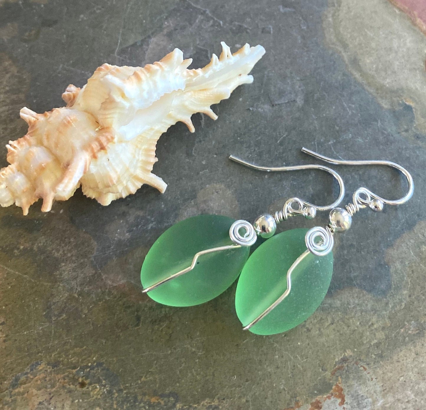 Sterling Silver Sea Glass Earrings, sky Blue Sea Glass Earrings, Green Sea Glass Dangling Earrings, Beach Wedding Jewelry,Summer Jewelry