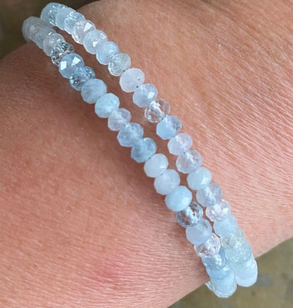 A+++ light Blue Aquamarine Bracelet, Aquamarine Bracelet in Sterling Silver,March Birthstone Bracelet, Aquamarine Bracelet