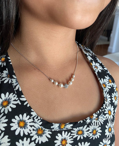Children's Faux Pearl Necklace, Pearls & Crystal Necklace, Bridal/Bridesmaid  Necklace, Dainty Pearl Necklace, Flower Girl's Pearl Necklace